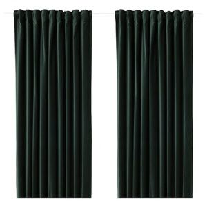 Ikea Sanela Room Darkening Curtains Dark Green